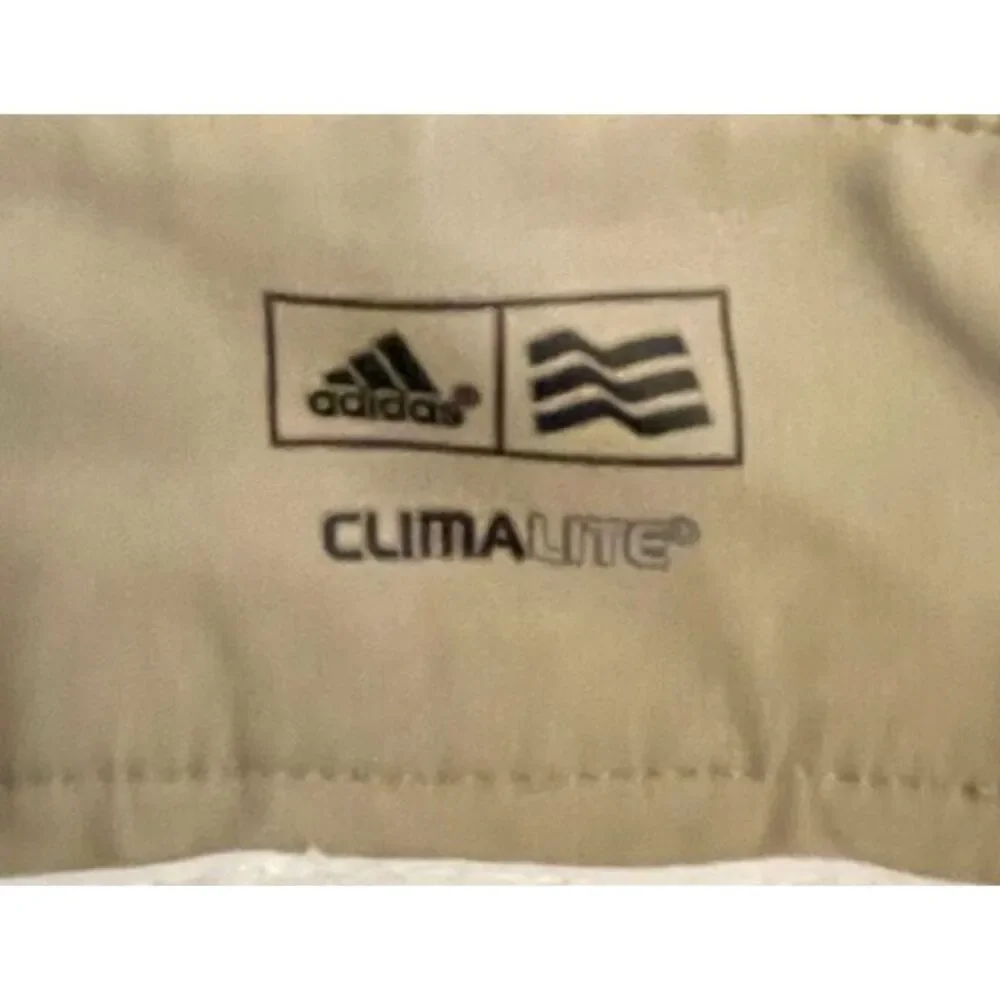 Adidas Clima-lite Golf Pants Mens Size 36x32 Black Flat‎ Front Beige Logo